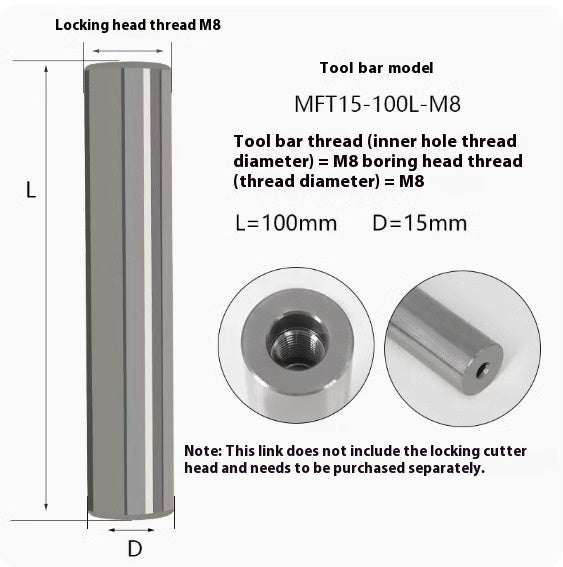 6034 MFT tungsten steel anti-vibration cutter shank lock tooth cutter shank high precision end milling cutter shank monolithic alloy interchangeable carbide head Shandong Denso Pricision Tools Co.,Ltd.